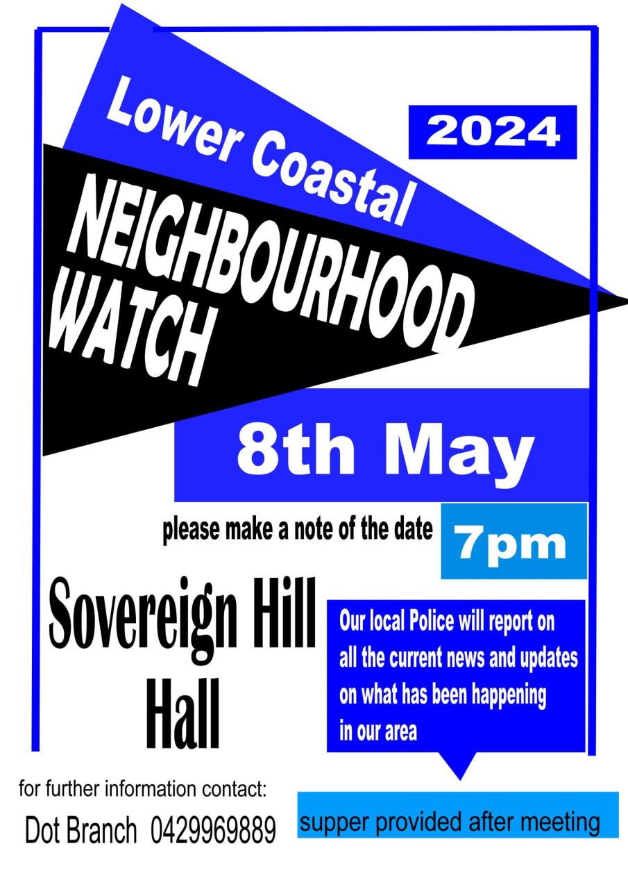 Lower Coastal Neighbourhood Watch - May Meeting
