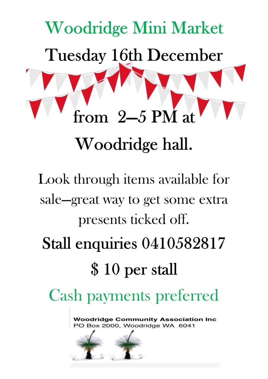 Woodridge Community Association - Mini Market