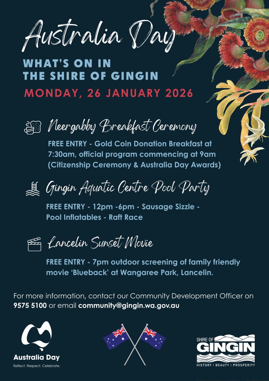 Australia Day 2026 - What's on in the Shire of Gingin