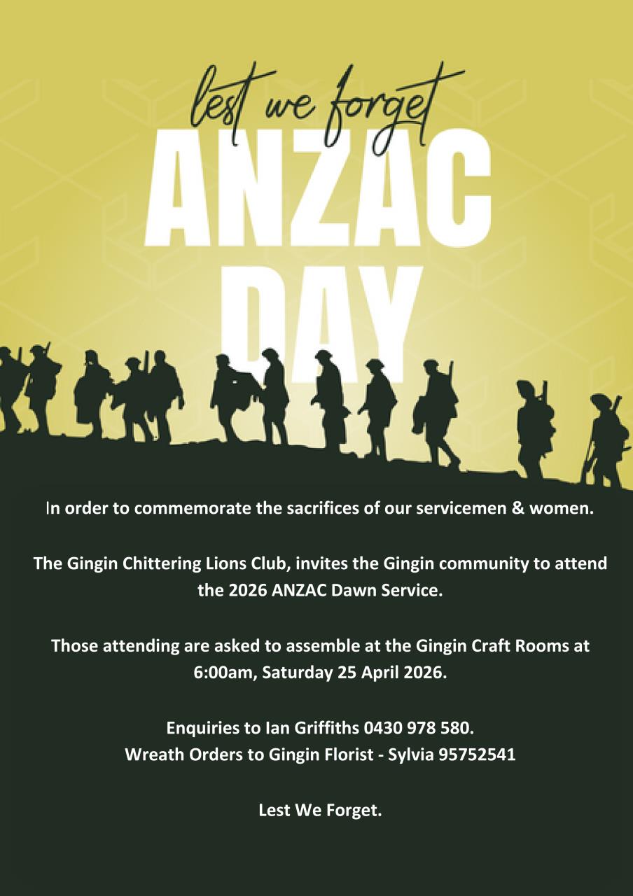 Anzac Day Dawn Service - Gingin