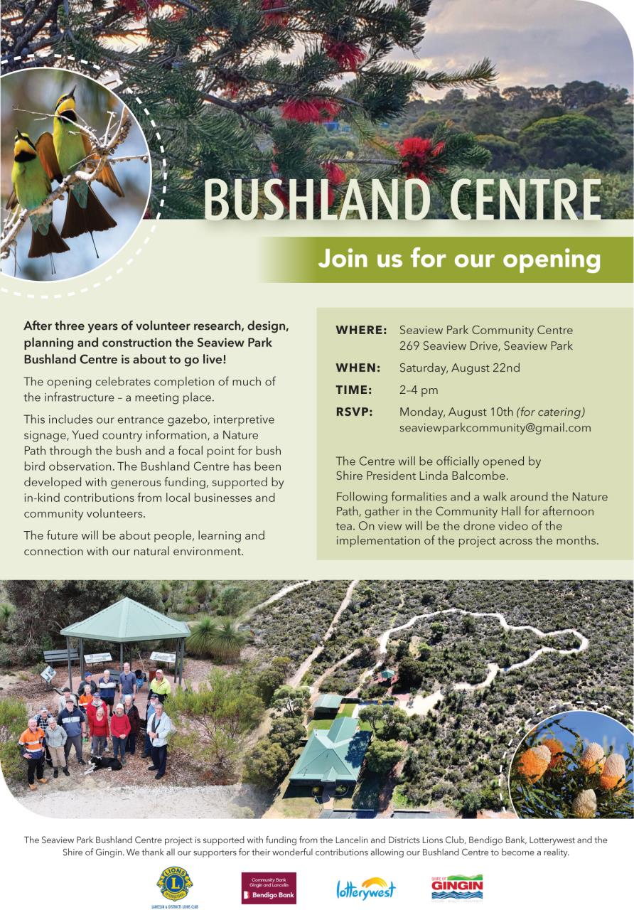 Seaview Park Bushland Centre - Opening Day