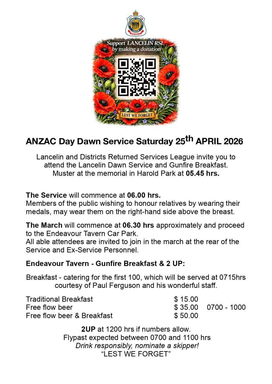 Lancelin and Districts ANZAC Dawn Service