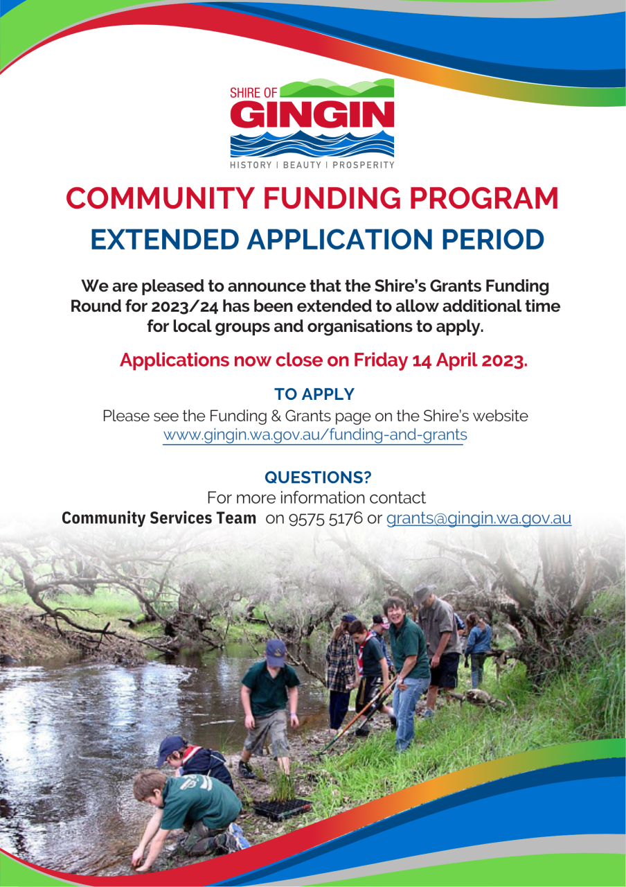 Community Grant Funding Period Extended to 14 April